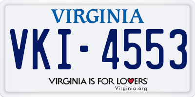 VA license plate VKI4553