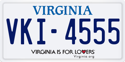 VA license plate VKI4555