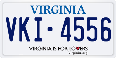 VA license plate VKI4556