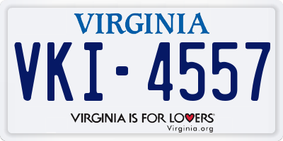 VA license plate VKI4557