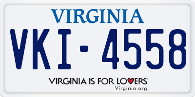 VA license plate VKI4558