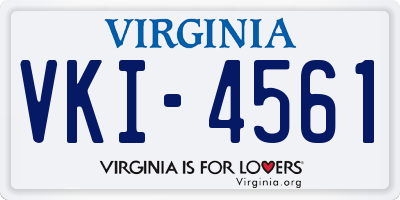 VA license plate VKI4561