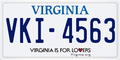VA license plate VKI4563