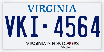 VA license plate VKI4564