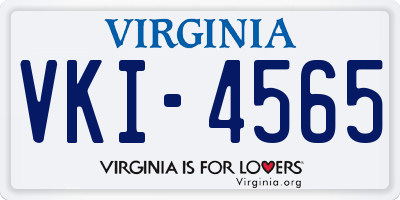 VA license plate VKI4565