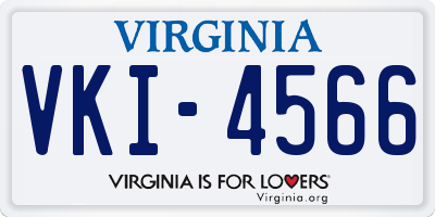 VA license plate VKI4566
