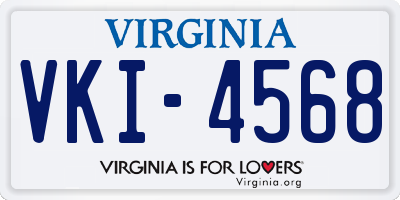 VA license plate VKI4568