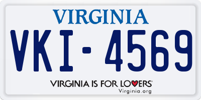 VA license plate VKI4569
