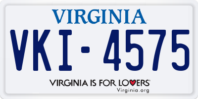 VA license plate VKI4575