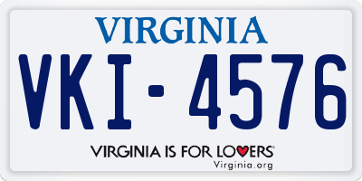 VA license plate VKI4576