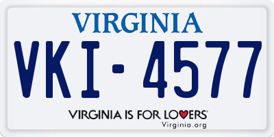 VA license plate VKI4577
