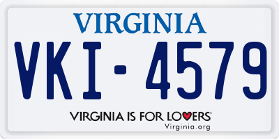 VA license plate VKI4579