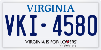 VA license plate VKI4580