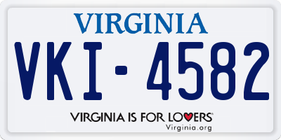 VA license plate VKI4582