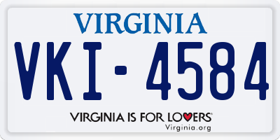 VA license plate VKI4584