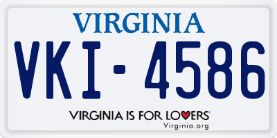 VA license plate VKI4586