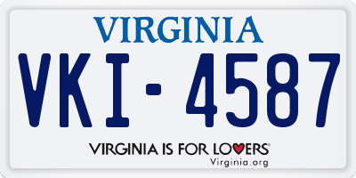 VA license plate VKI4587