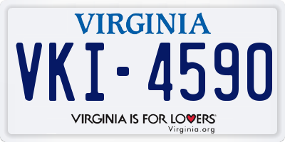 VA license plate VKI4590