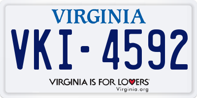 VA license plate VKI4592