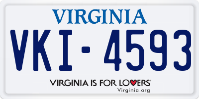 VA license plate VKI4593