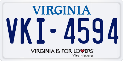 VA license plate VKI4594