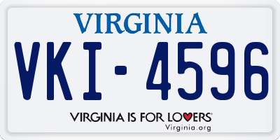 VA license plate VKI4596