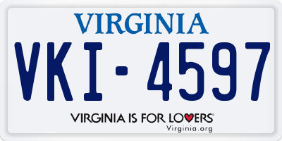 VA license plate VKI4597