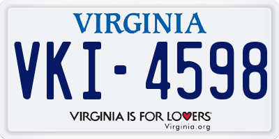 VA license plate VKI4598