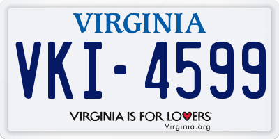 VA license plate VKI4599