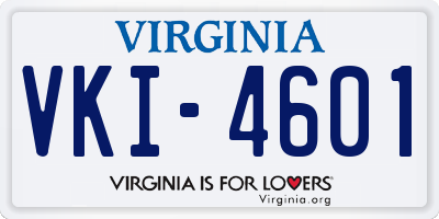 VA license plate VKI4601