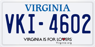 VA license plate VKI4602