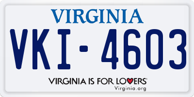 VA license plate VKI4603
