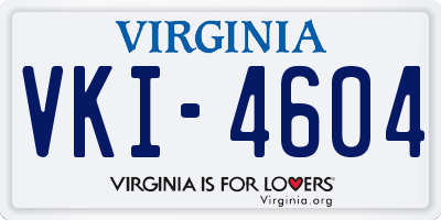VA license plate VKI4604