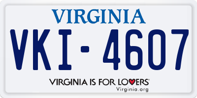 VA license plate VKI4607