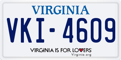 VA license plate VKI4609