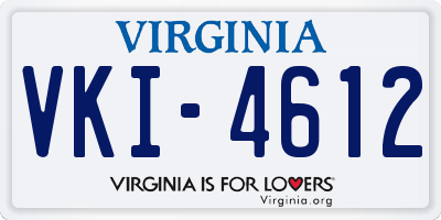 VA license plate VKI4612