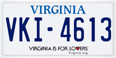 VA license plate VKI4613