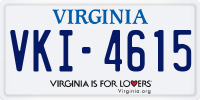 VA license plate VKI4615
