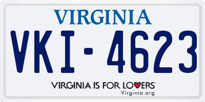 VA license plate VKI4623