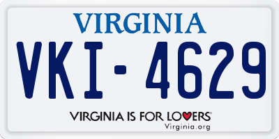VA license plate VKI4629