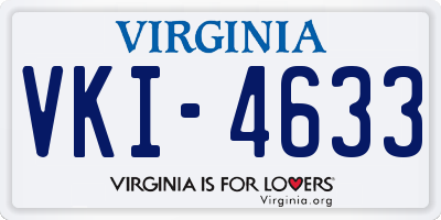 VA license plate VKI4633