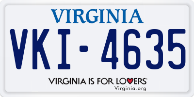 VA license plate VKI4635