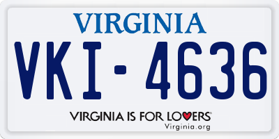 VA license plate VKI4636