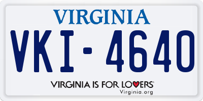 VA license plate VKI4640