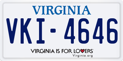 VA license plate VKI4646