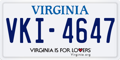 VA license plate VKI4647