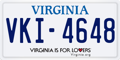 VA license plate VKI4648