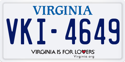 VA license plate VKI4649