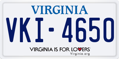 VA license plate VKI4650