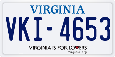 VA license plate VKI4653